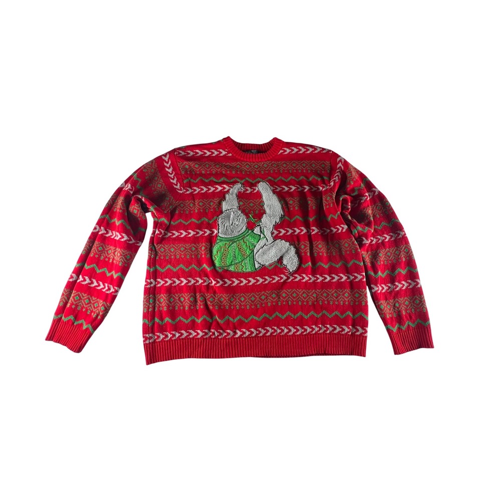 Mens Ugly Christmas Sweater Sloth XXL 33‎ Degrees Red Green Knit